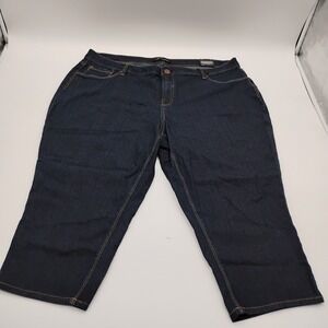 A3 Denim Womens Plus Size 22W Dark Wash Capri Jeans Cropped DN1W3180C6W NEW